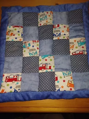 Camper Van Handmade  Patchwork Quilted Cushion • £9