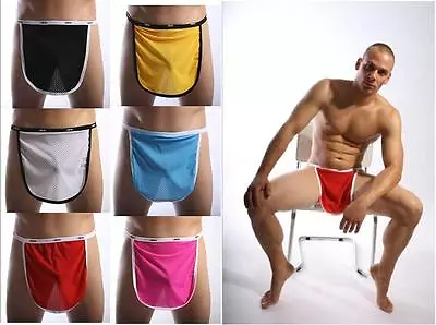 Valentines Mens Mesh Stretch Open Mankini Thong Apron Panties Underwear Lingerie • £3.50