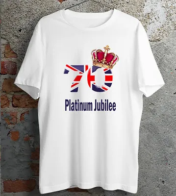 Platinum Jubilee T Shirt Queen Union Jack 2022 CROWN 70 Gift Top Unisex T Shirt  • £7.99