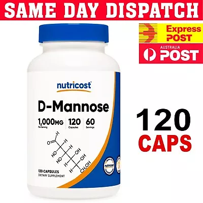 Nutricost D-Mannose 1000mg 120 Capsule Premium Grade ULTRA Fast Shipping • $39.95