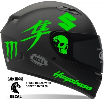 Hayabusa Helmet Decal Kit. Custom Motorcycle Helmet Decal Kit. • $4.99