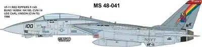 Milspec Decal Ms 48-041 1/48 Scale F-14d Tomcat Vf-11 Red Rippers • $11.75
