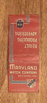 Maryland Match Company Baltimore Maryland Result Producing Advertising • $3.99