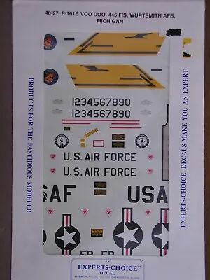 1/48 Expert's Choice McDONNELL F-101B VOODOO 445 FIS Michigan Decal OOP Rare • $15.99