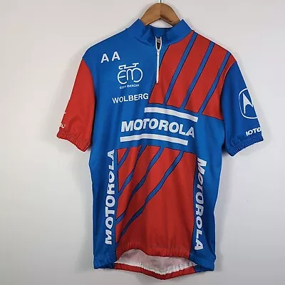 Vintage Motorola Mens Cycling Team Jersey 90s Eddy Merckk Lance Armstrongs Team • $45