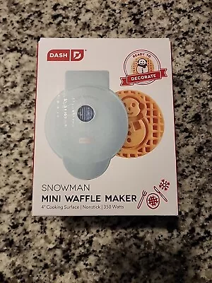 2022 Dash Mini Electric Waffle Maker Snowman Nonstick Christmas Gift Xmas Teal • $20.98