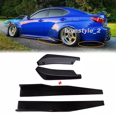 29'' Side Skirt Rocker Winglet Lip + Rear Bumper Diffuser FOR LEXUS IS200t IS300 • $77.99