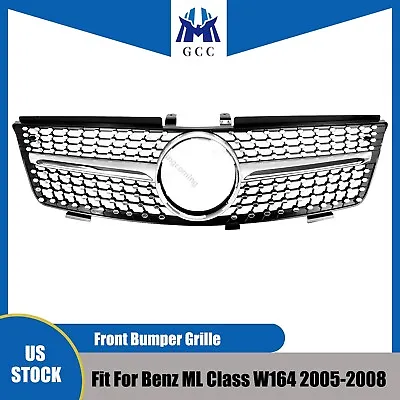 $79.01 • Buy Diamond Style Grille Grill For Mercedes Benz ML Class W164 ML350 ML500 2006-2008