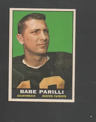 1961 Topps Football Card #175 Babe Parilli-Boston Patriots Near Mint Card • $15