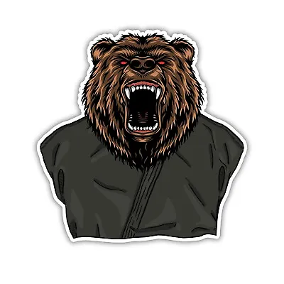 Bear Jiu-Jitsu Sticker BJJ Brazilian Dojo MMA Car Bumper Vinyl Decal Bottle • $3.59