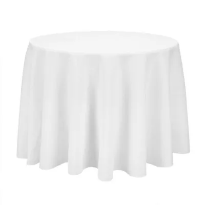 White 90  Round Tablecloth Fabric Cover Wedding Banquet Restaurant Party • $12.93