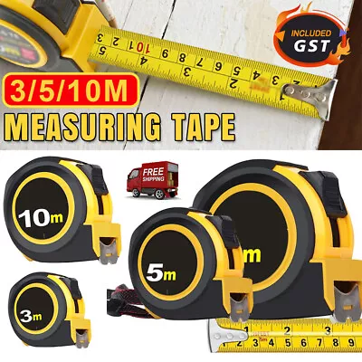 Measuring Rule Tool 10m Retractable Tape Measure 3-Way Lock Metric Rubber • $10.15