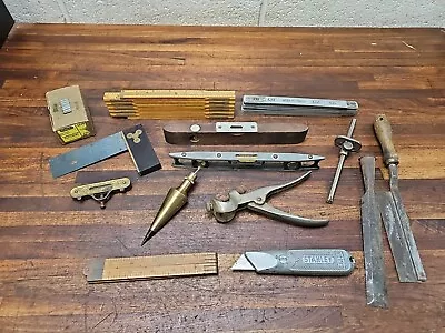 K227- Antique Woodworking Tools - Folding Rules Levels Stanley Etc • $5