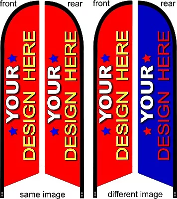 DOUBLE SIDED CUSTOM PRINTED Premium Quality Swooper Feather Flag Banner Sign • $69