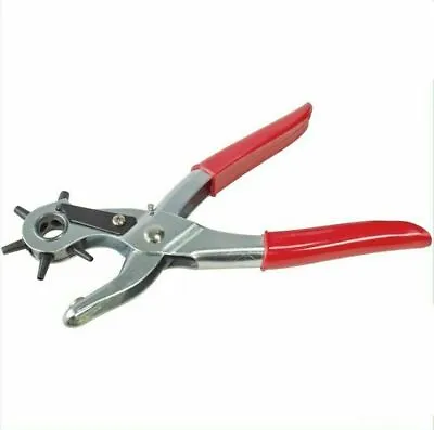 Revolving Leather Punch Rivet Plier 6 Sizes Diy Belt Eyelet Puncher 6 Hole Cut • £4.49