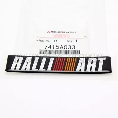 JDM MITSUBISHI LANCER RALLIART DECAL NAMEPLATE BADGE ADHESIVE EMBLEM 4.25 X1  • $18.51