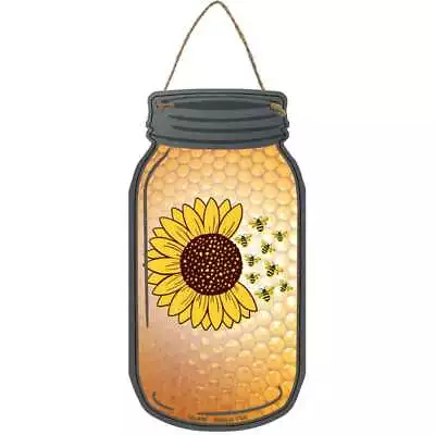 Sunflower Bee Petals Novelty Metal Mason Jar Sign 4  X 8  • $10.25