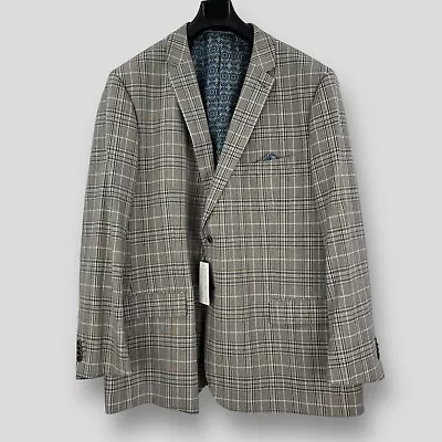 JACAMO Mens Beige Textured Check Reg Fit Suit Jacket SIZE 56R BRAND NEW • £26.95
