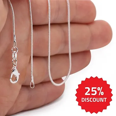 925 Sterling Silver Stamp Shiny Snake Chain Necklace UK Stock Same Day Dispatch  • £2.59