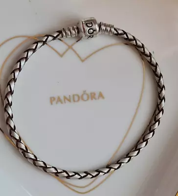 Pandora Champagne Leather Charm Bracelet 20cm • £15