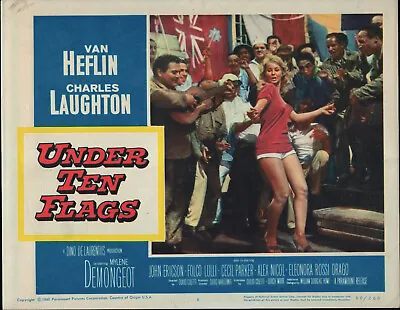 UNDER TEN FLAGS Original 1960 Lobby Card MYLENE DEMONGEOT 11x14 Movie Poster • $23.99