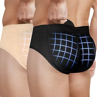 US Mens Padded Underwear Briefs Butt Lifting Up Hip Enhancing Body Shaper Pants • $19.79