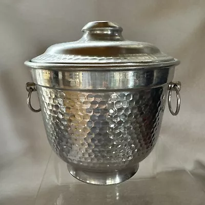 Vintage MCM 1950's Hammered Aluminum Ice Bucket Made In Italy MCM • $15