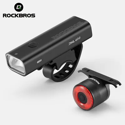 ROCKBROS Rechargeable Bicycle Headlight&Tail Light Set Waterproof Bike Light Set • $37.41