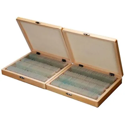 AmScope 200 Piece Set Of Prepared Microscope Glass Slides With Box PS200 • $126.99