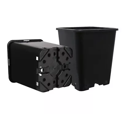 Square Plastic Plant Pots 5L 7L 11L 12L 18L 25L Garden Pots Hydroponics Reusable • £5.78