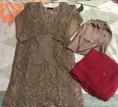 £30 • Buy Pakistani Designer Maria B Asim Jofa Inspired Partywear Suit Embroided Size M