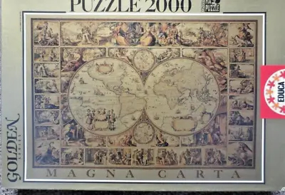 1996 NEW Educa 2000 Piece Jigsaw Puzzle GOLDEN SERIES Magna Carta 7698 World Map • $49.95