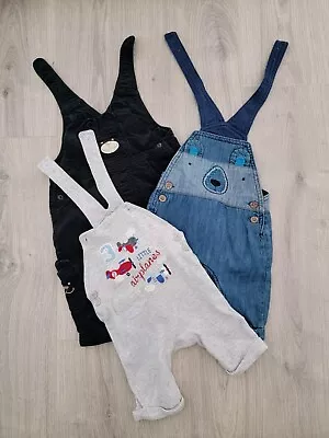 Baby Boy Dungaree Bundle Of 3 Age 0-3 Months • £12