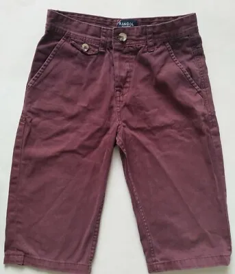 £4.99 • Buy Boys Kangol Shorts Cotton Chino Style Age 11-12 Knee Length, Burgundy Colour