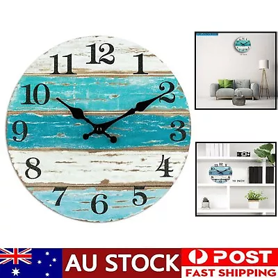 Wall Clock-Beach Themed Blue Wall Clocks Battery Operated Silent Non-Ticking • $17.99