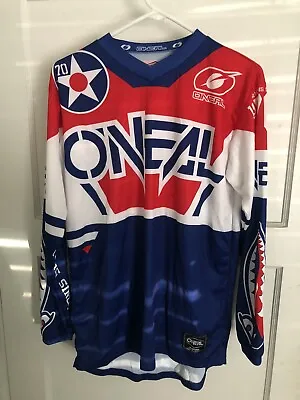 O'Neal Element Warhawk Off-Road MX Motocross Jersey Red/White/Blue Men's Small • $23.40