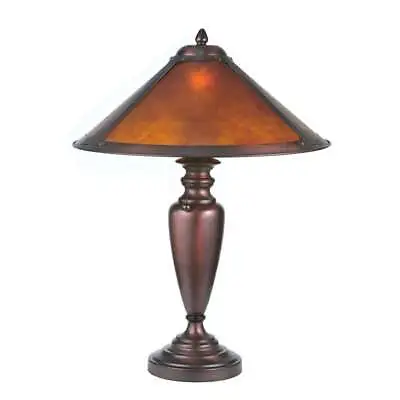 Meyda Lighting 23'H Van Erp Amber Mica Table Lamp Amber Mica Mahogany - 22700 • $264.60