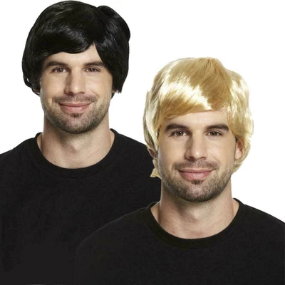 Boyband Wig 60s 70s 80s Short Boy Band Fancy Dress Mens • £5.39