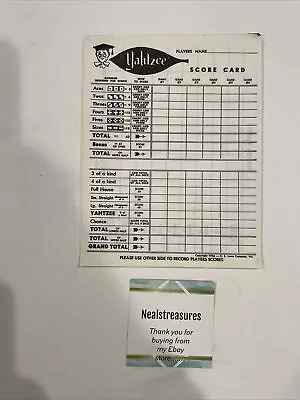 Vintage 9-YAHTZEE Score Cards  - Refill Sheets  For The Yahtzee Game • $2.99