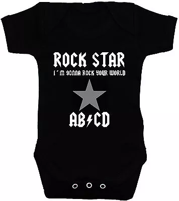 Rock Star Baby Bodysuit/Romper/T-Shirt/Vest Newborn-24 Months Acce Gift Boy Girl • £9.49