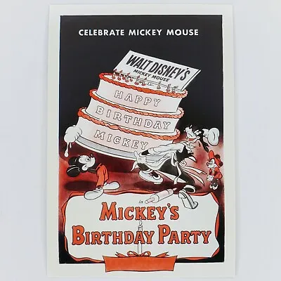 Mickey Mouse Postcard Art Of Disney Movie Poster Mickey's Birthday Party Goofy • $5