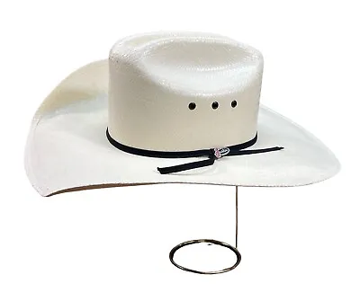 Justin Ivory Hard Straw 10X Mens Cowboy Rodeo Western Hat Milano Hat Co SZ 6 7/8 • $18.74