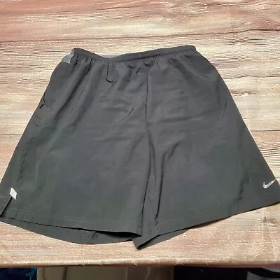 NIKE Mens Size Medium Solid Black Running Jogging Shorts • $11.90