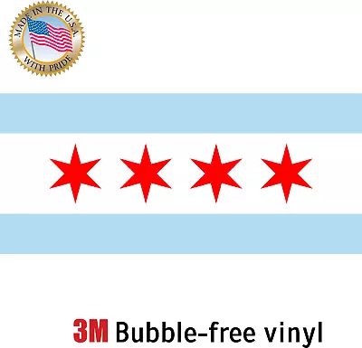 City Of Chicago Flag Decal 3m Sticker Made In Usa Window Car Bike Laptop • $2.79