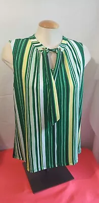  Liz Claiborne Green Yellow White Tank Top  Size Large )#6 • $19.99