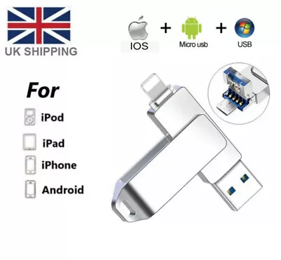 £22.99 • Buy 1TB USB 3.0 Flash Drive External Memory Photo Stick For IPhone 11 12 13 IPad UK