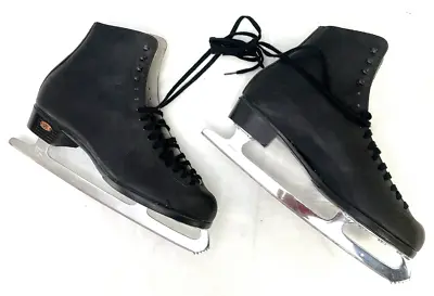 Vintage RIEDELL Black Leather Figure Skates Ice Skates Mens 11.5 96122 121 HV • $54.95