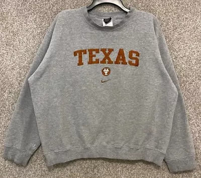 Vintage Nike Mens Texas Longhorns Center Swoosh Crewneck Sweatshirt Size XL • $29.99