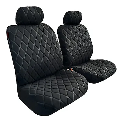 Linen Black Diamond Embossed Seat Covers For Ssangyong Musso XLV Ultimate • $127.59