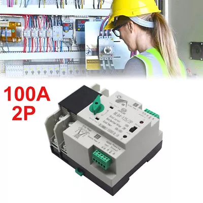 £26.24 • Buy 2P 100A Dual Power Automatic Transfer Switch Generator Changeover Switch UK